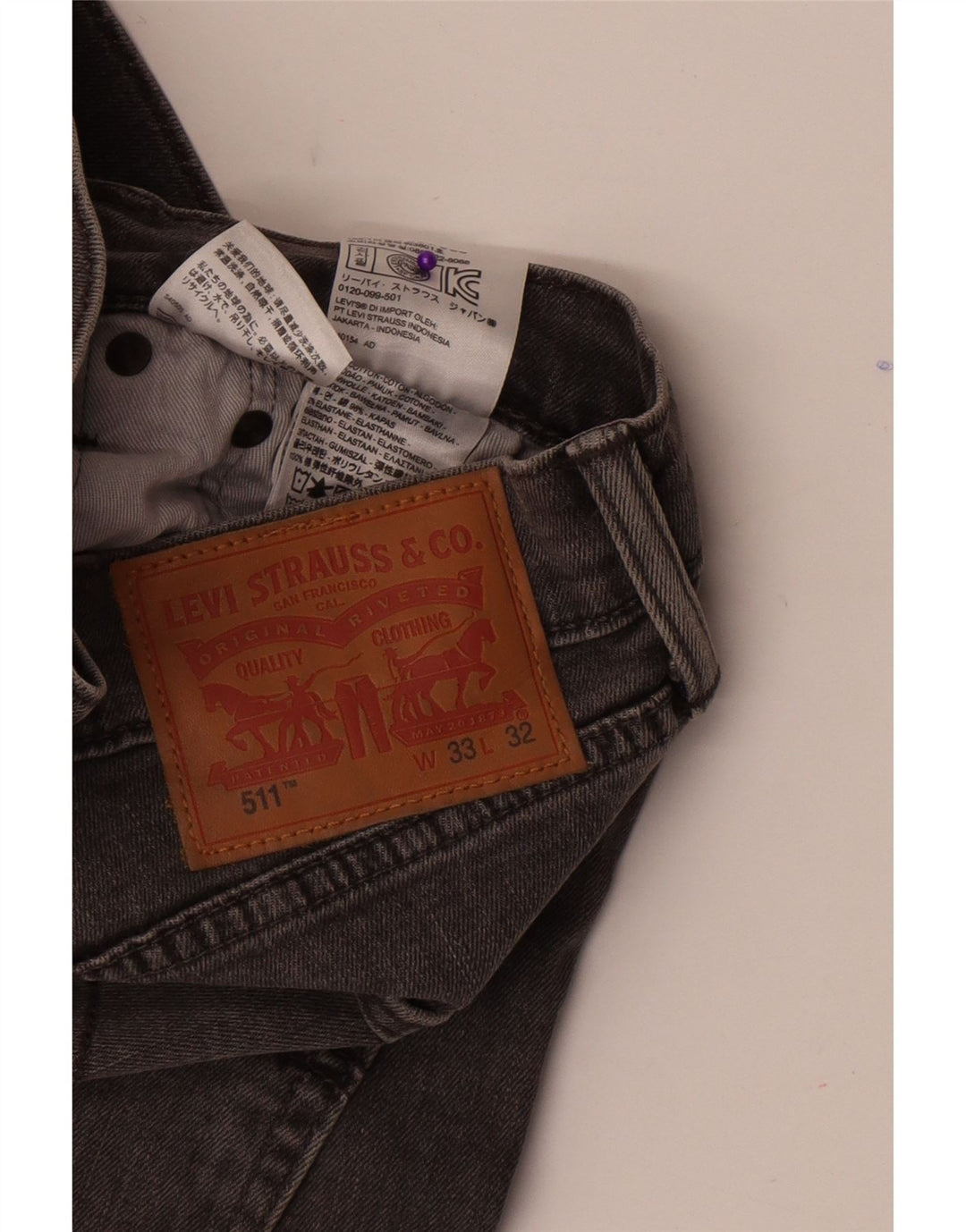 Blugi Levi's 511 Slim pentru bărbați W33 L32 bumbac gri