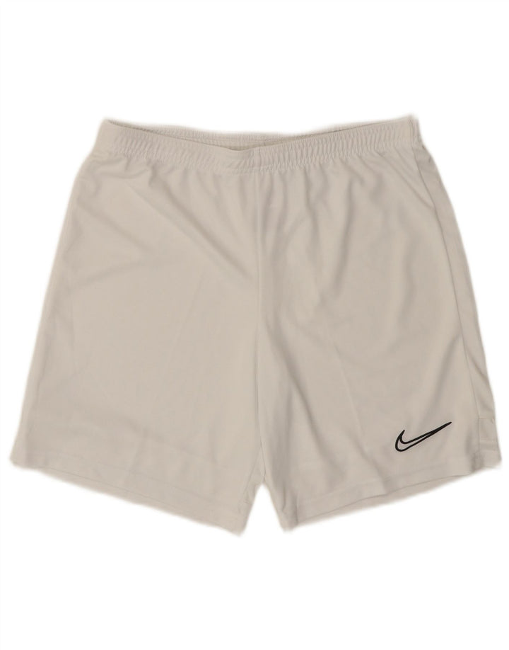 Pantaloni scurți sport NIKE Dri Fit pentru bărbați, poliester alb mediu