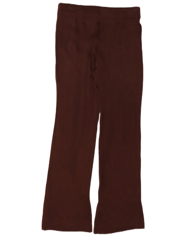 Pantaloni casual pentru femei Zara, cu talie înaltă, cu talie înaltă, L30 L32, maro, viscoză