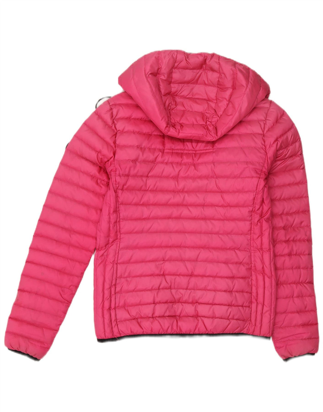 Jachetă căptușită cu glugă Superdry pentru femei UK 10 Small Pink Nylon