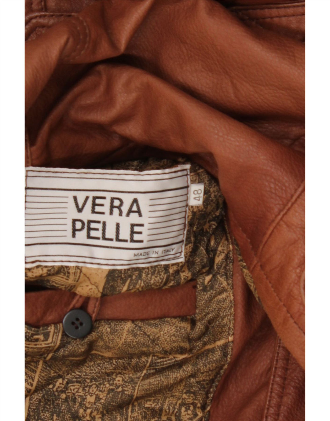 Palton din piele cu glugă pentru bărbați VINTAGE IT 48 din piele maro medie