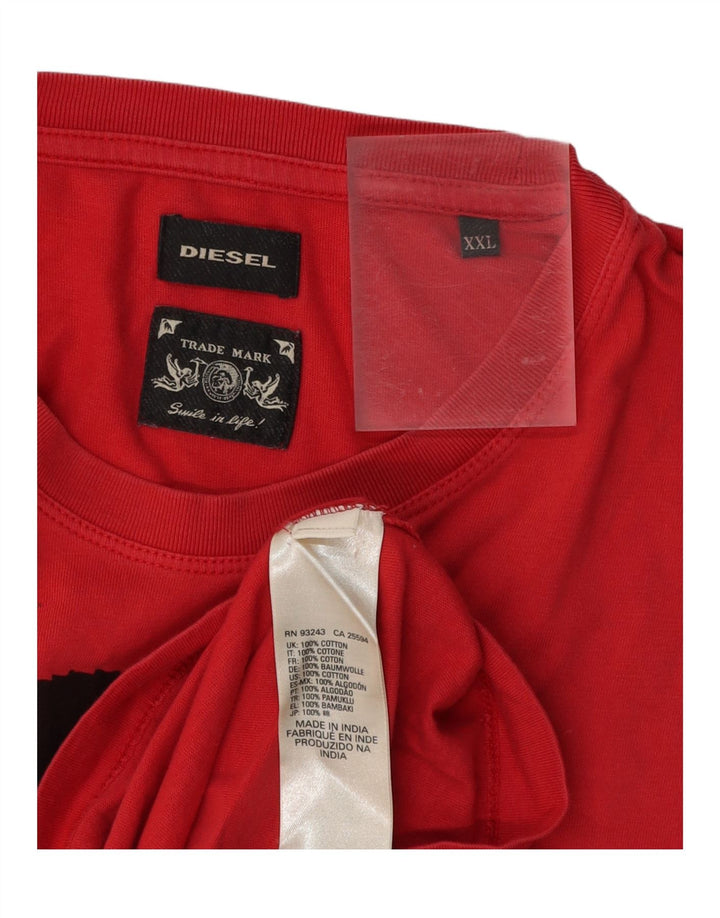 Tricou grafic pentru bărbați DIESEL Top 2XL bumbac roșu