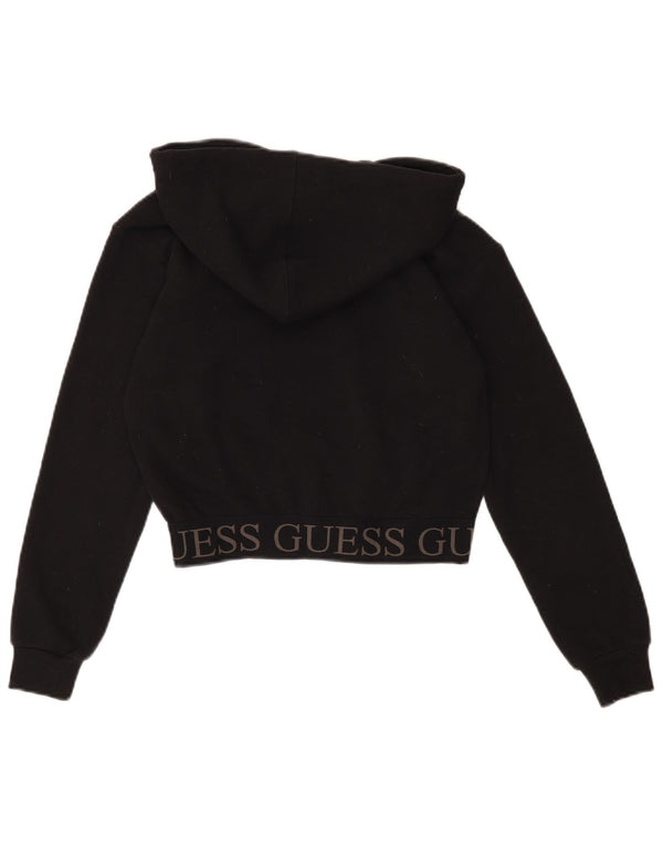 Jumper Guess Crop Graphic pentru femei UK 4 XS Poliester negru