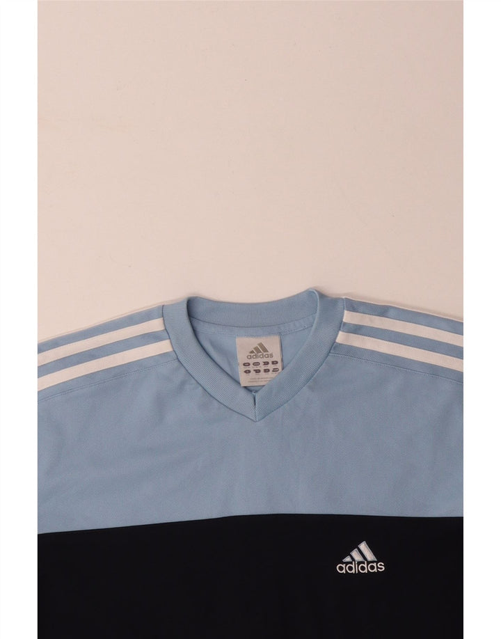 Tricou pentru bărbați ADIDAS Top UK 34/36 Small Blue Colorblock Bumbac