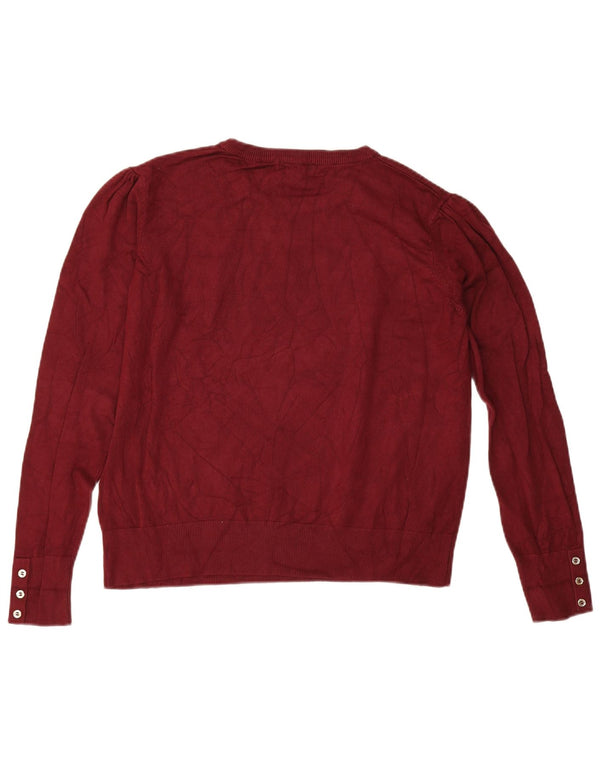 Pulover Oasis pentru femei cu decolteu rotund din viscoză mare burgundă