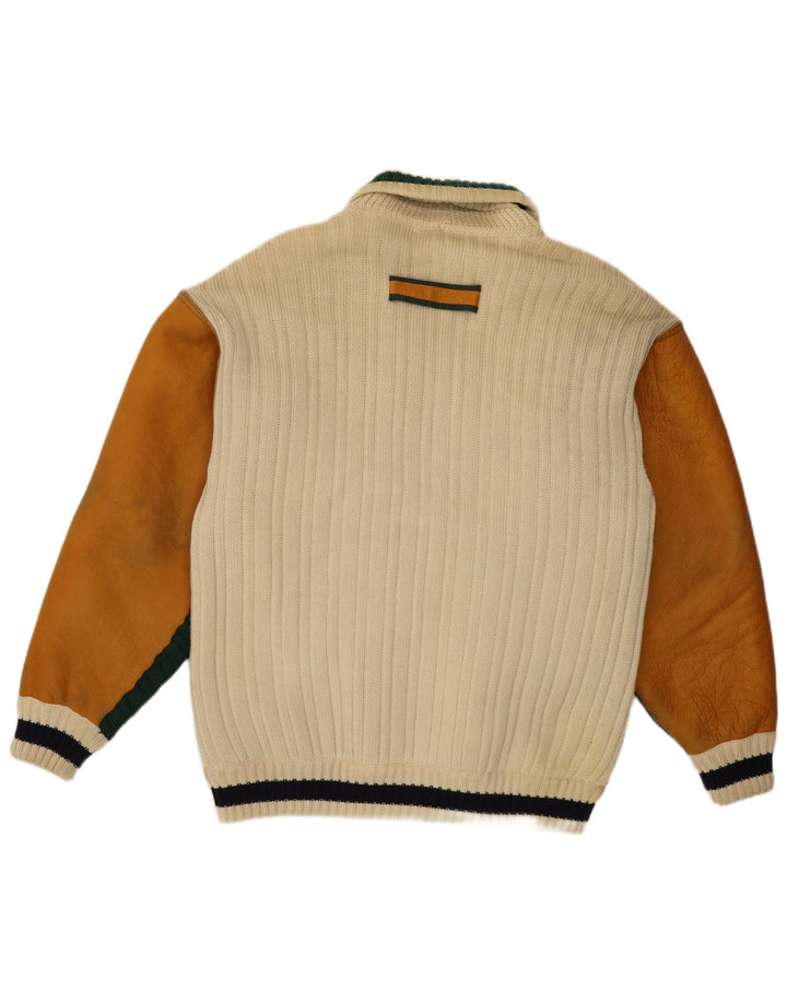 Umberto Bilancioni Jachetă pentru bărbați UK 40, mare, galbenă, din piele color bloc