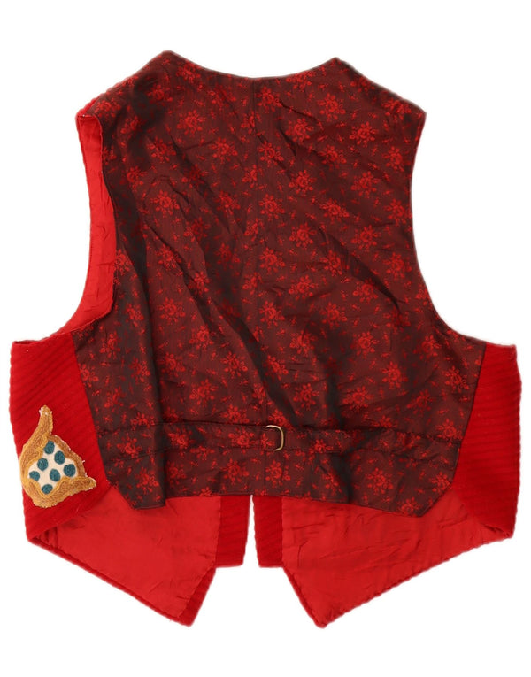 Vestă vintage pentru femei UK 12 Medium Red Floral