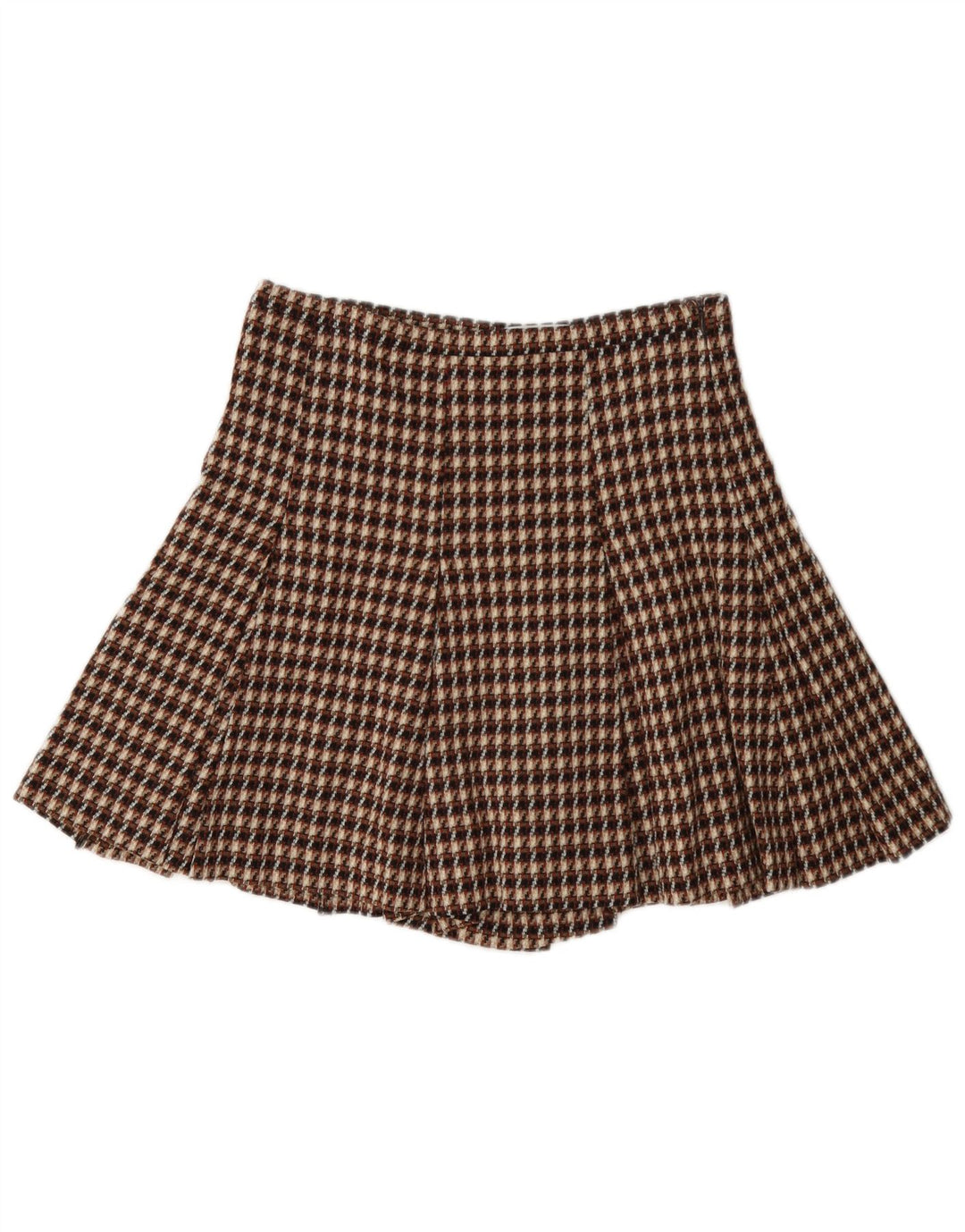 i Blues Pantaloni scurti pentru damă UK 8 Small W27 Brown Check Wool