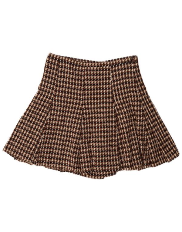 i Blues Pantaloni scurti pentru damă UK 8 Small W27 Brown Check Wool