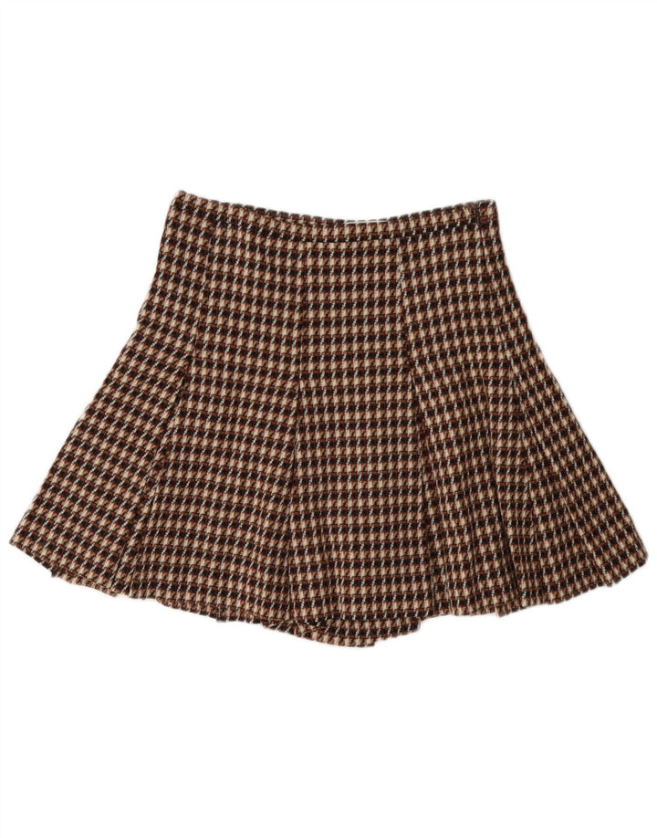 i Blues Pantaloni scurti pentru damă UK 8 Small W27 Brown Check Wool