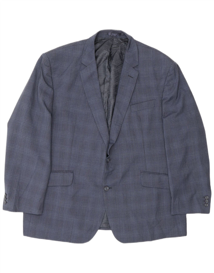 Jachetă Blazer pentru bărbați Pierre Cardin cu 2 nasturi UK 50 5XL Bleumarin Check