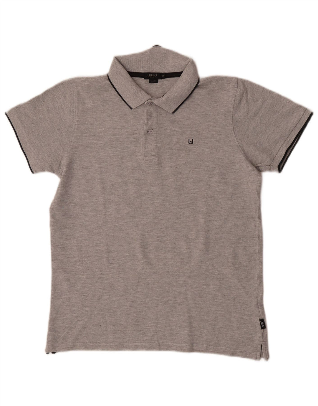 Tricou polo pentru bărbați Liu Jo, slim fit, din bumbac cu pete gri mediu