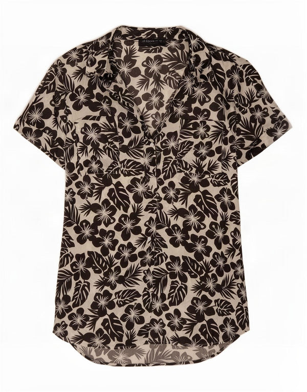 Rochie cămașă supradimensionată pentru femei Marks & Spencer UK 8 Mic Negru Floral