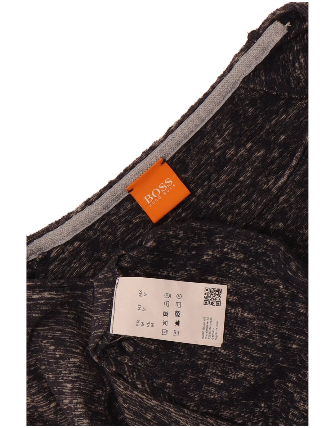 Top pentru bărbați Hugo Boss cu mânecă lungă, mediu, bleumarin, bumbac cu pete