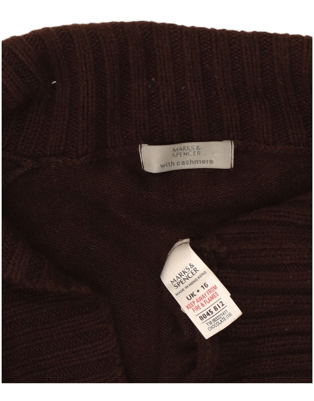 Pulover cardigan pentru femei Marks & Spencer UK 16 mare bumbac maro