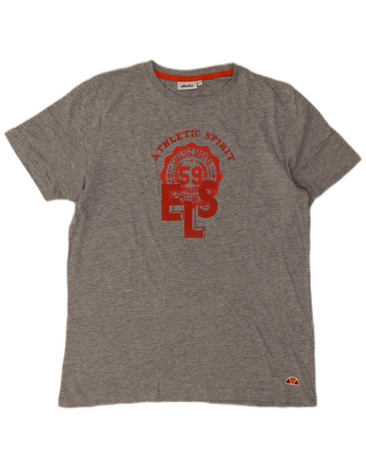 Tricou cu grafic pentru bărbați Ellesse Top din bumbac cu pete gri mediu
