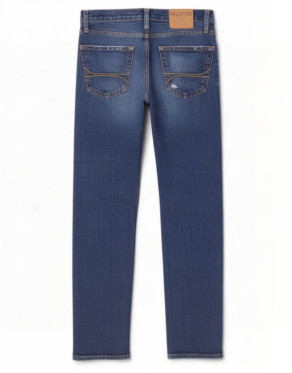 Blugi Hollister pentru bărbați distressed slim W28 L30 bumbac bleumarin