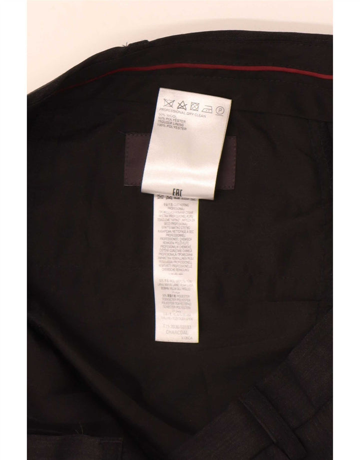 Pantaloni de costum pentru bărbați Marks & Spencer, cu tăiere obișnuită, L36 L31 Lână gri