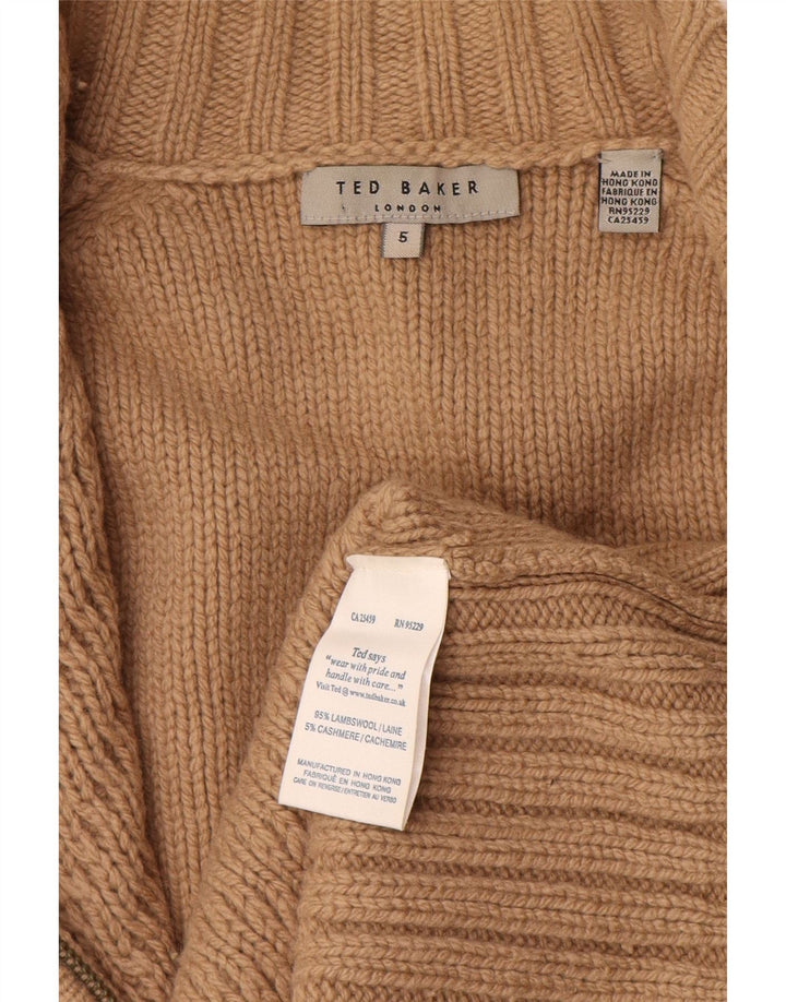 Pulover cardigan pentru bărbați Ted Baker Mărimea 5 XL Lână de miel bej