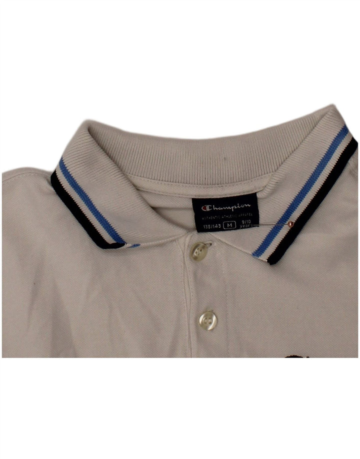 Tricou polo pentru băieți CHAMPION 9-10 ani alb mediu