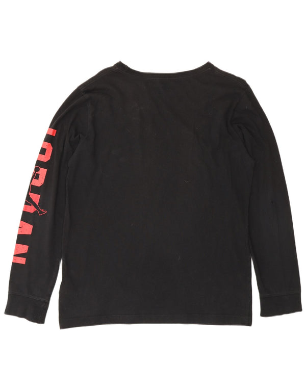 Top grafic Jordan pentru băieți cu mânecă lungă 13-14 ani XL bumbac negru