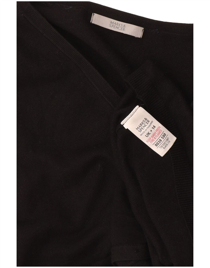 Pulover cardigan pentru femei Marks & Spencer UK 14 Medium Black Viscose
