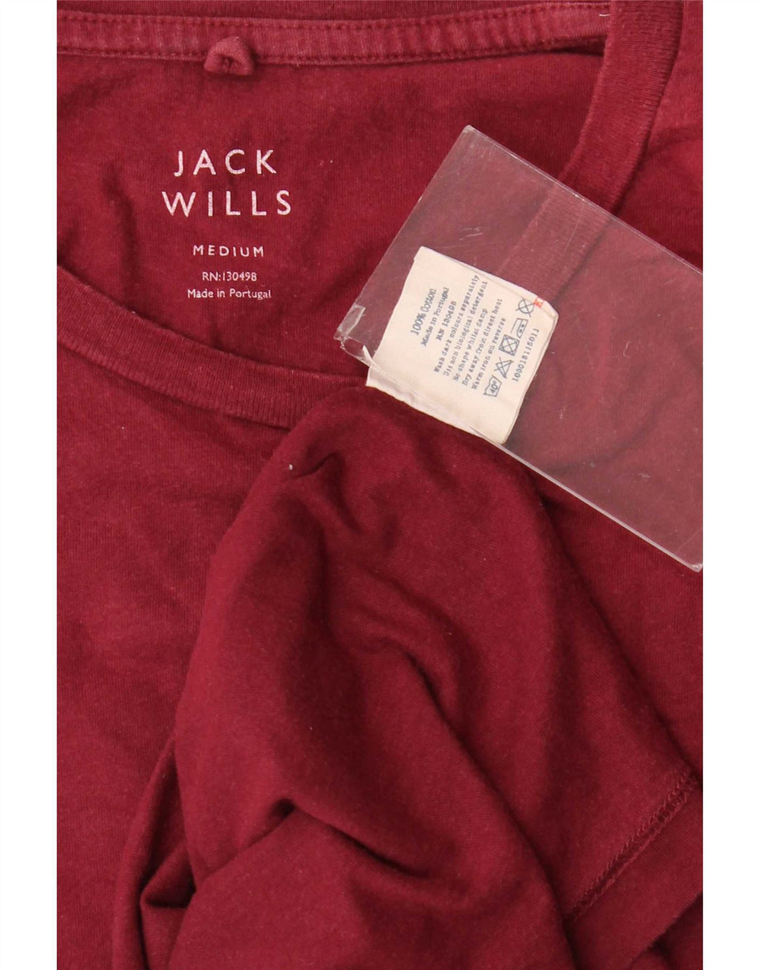 Tricou Jack Wills pentru bărbați Top Medium Burgundy Bumbac