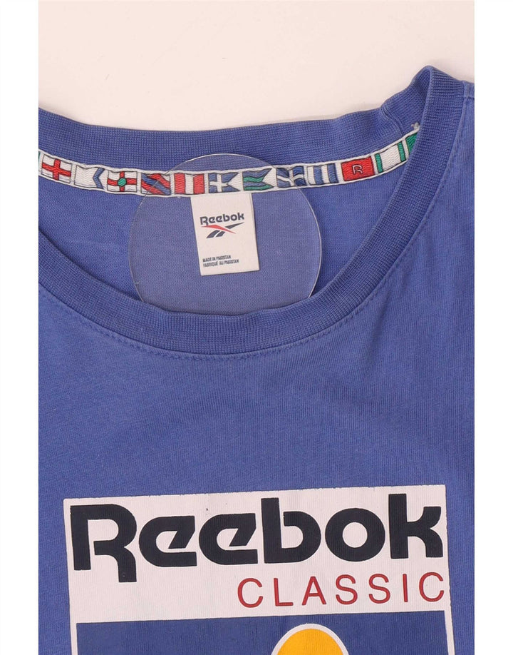 Tricou grafic Reebok pentru bărbați Top mediu albastru bumbac
