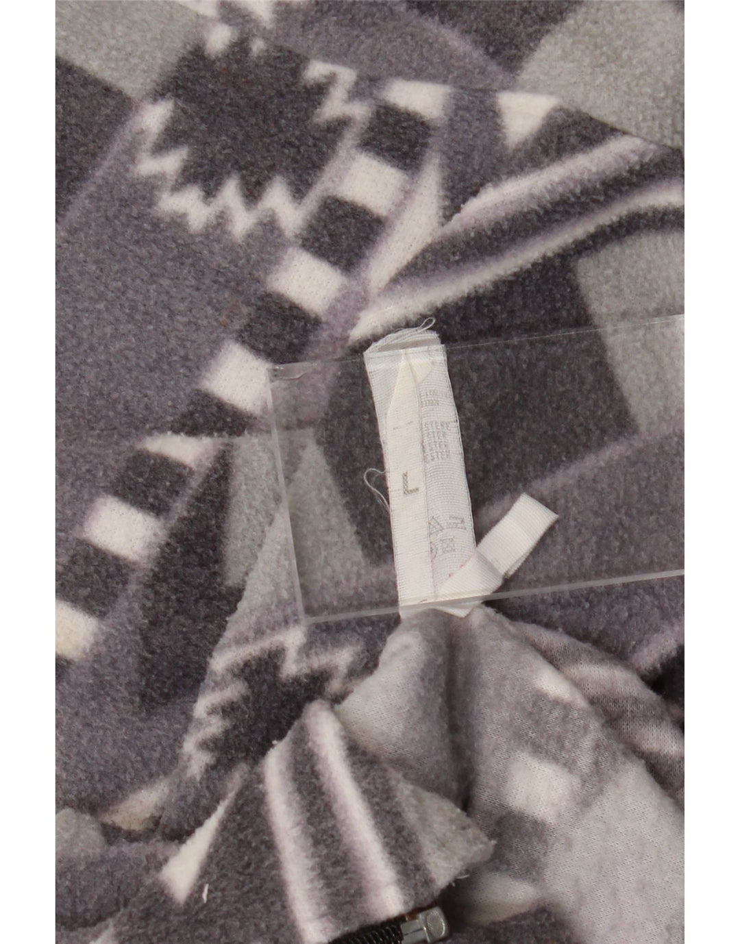 Jachetă vintage pentru bărbați din lână UK 40 mare, gri Fair Isle, poliester aztec