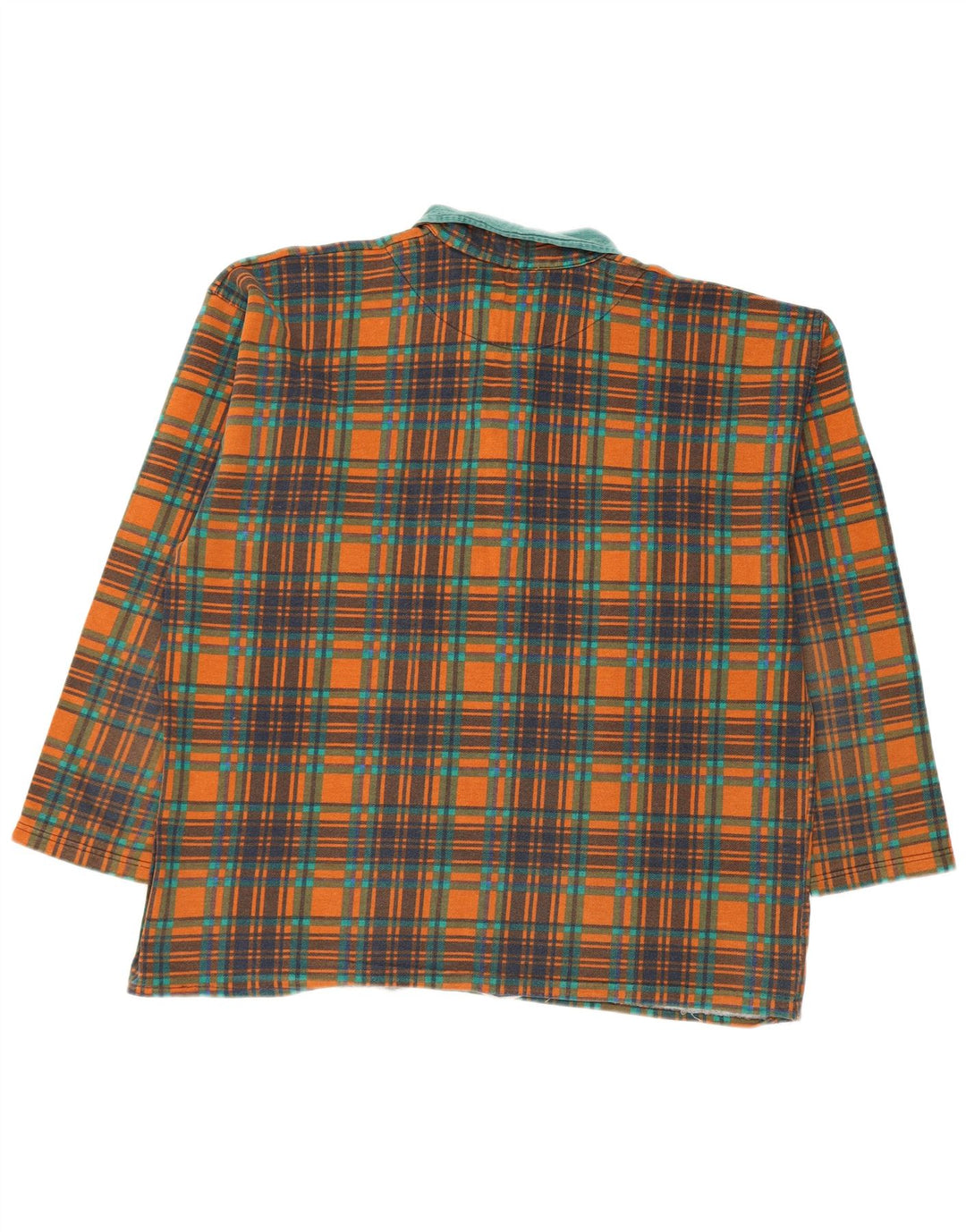 Hanorac vintage pentru bărbați cu gât polo Jumper XL Orange Check