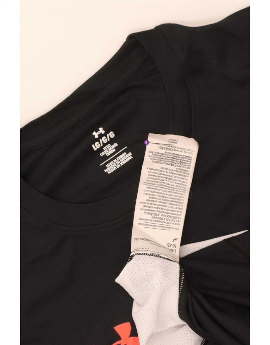 Tricou Under Armour pentru bărbați Top mare, negru, poliester color bloc