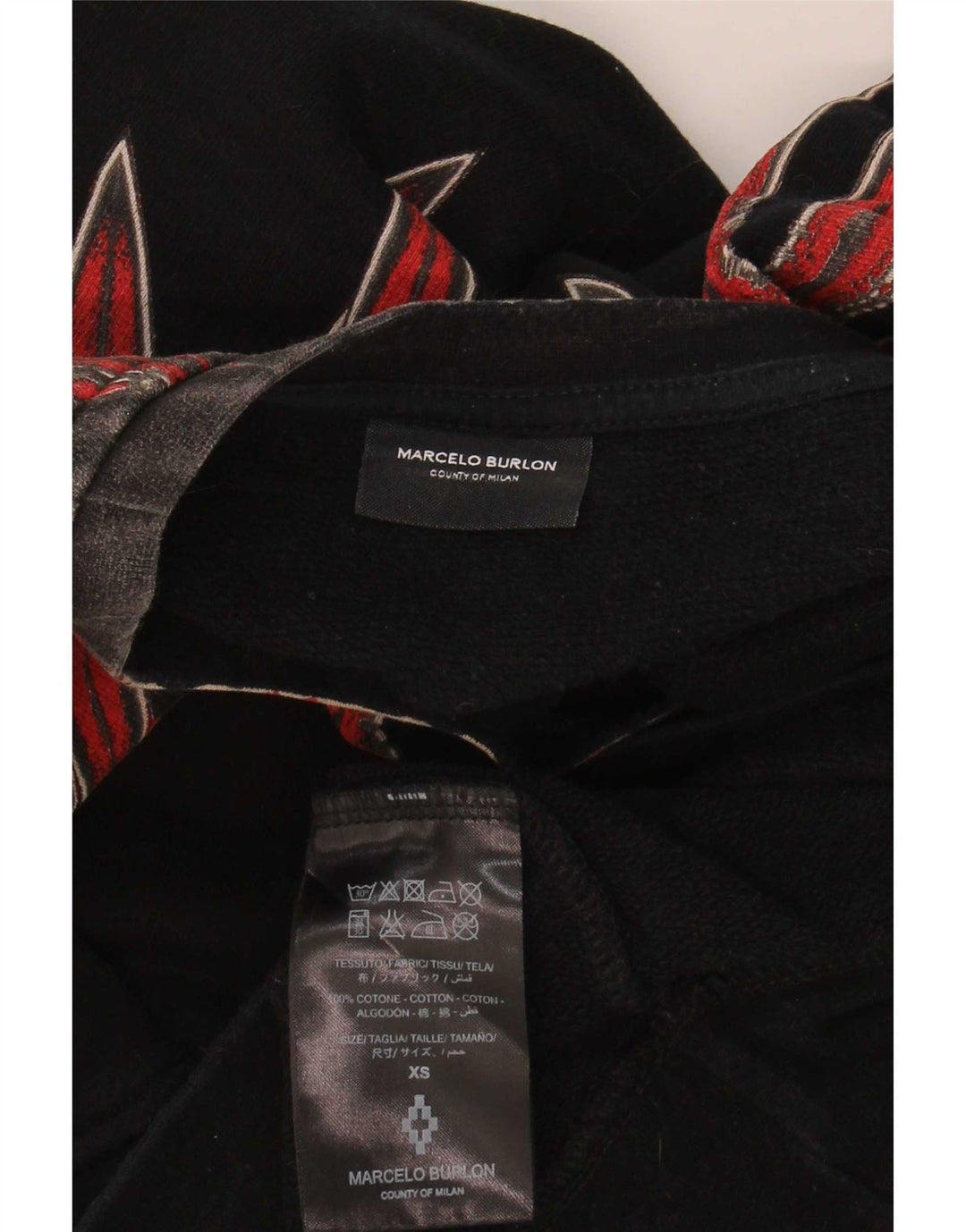 Marcelo Burlon Hanorac pentru bărbați cu model abstract Jumper XS bumbac negru