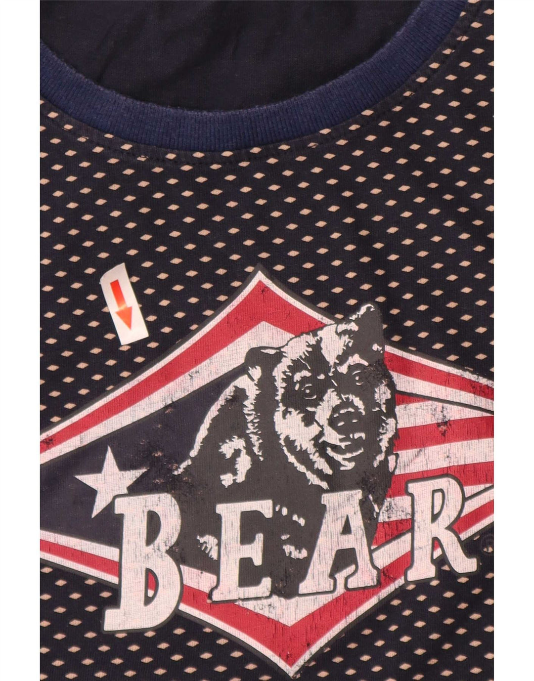 Tricou grafic pentru bărbați Bear Top mare, albastru bleumarin, bumbac cu pete