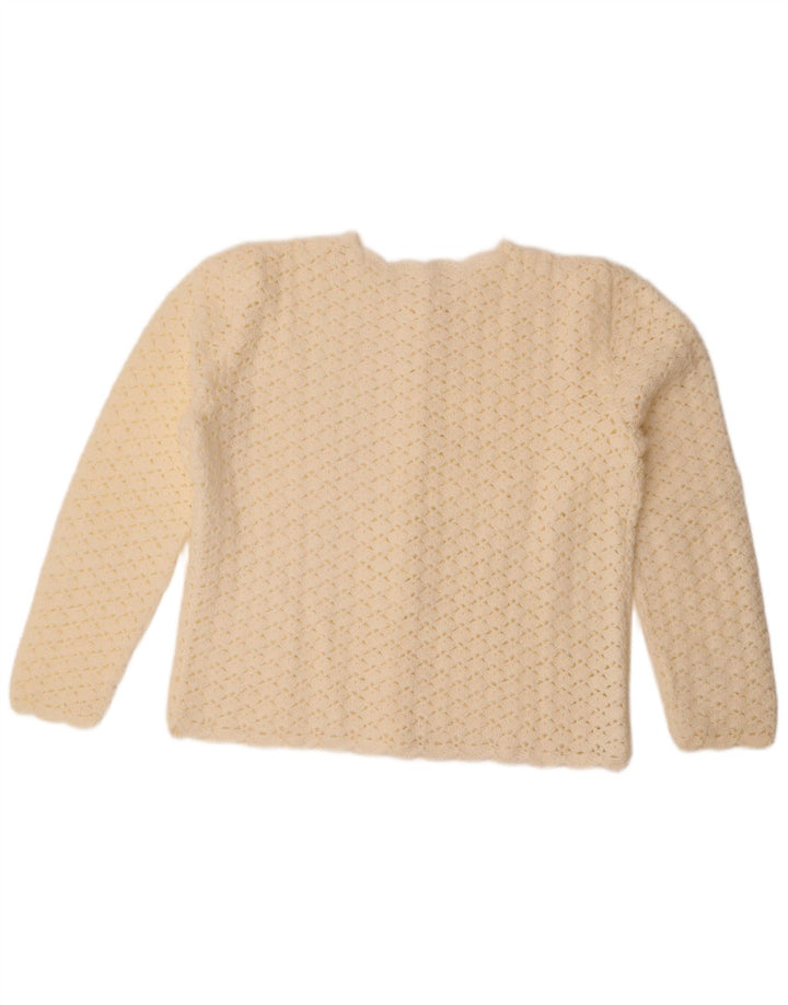 Pulover Cardigan Vintage pentru femei UK 14 Large White