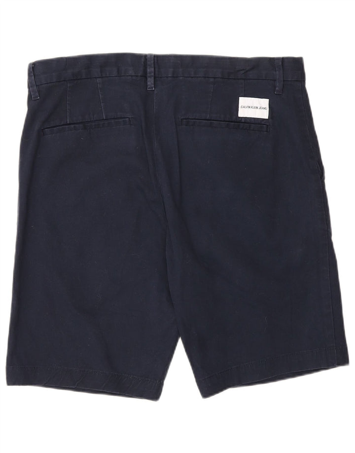 Pantaloni scurți chino pentru bărbați Calvin Klein W32, bumbac albastru bleumarin mediu