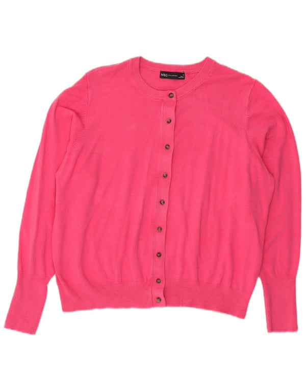 Pulover cardigan pentru femei Marks & Spencer UK 18 XL roz viscoză