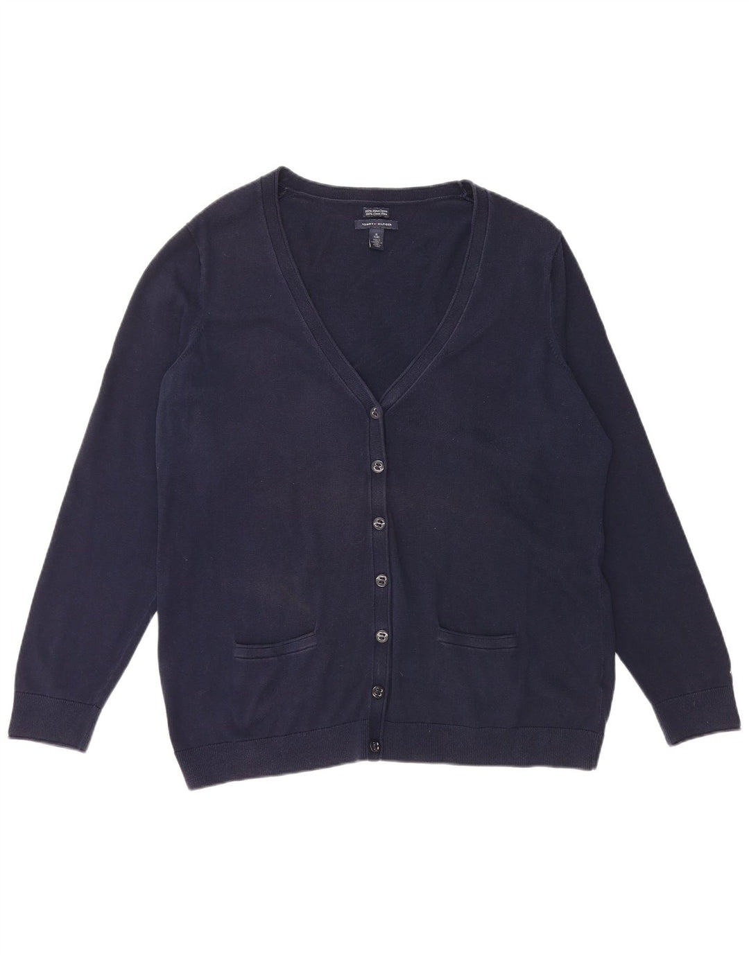 Pulover cardigan pentru femei TOMMY HILFIGER UK 18 XL bumbac bleumarin