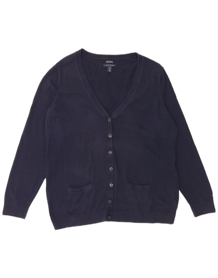 Pulover cardigan pentru femei TOMMY HILFIGER UK 18 XL bumbac bleumarin