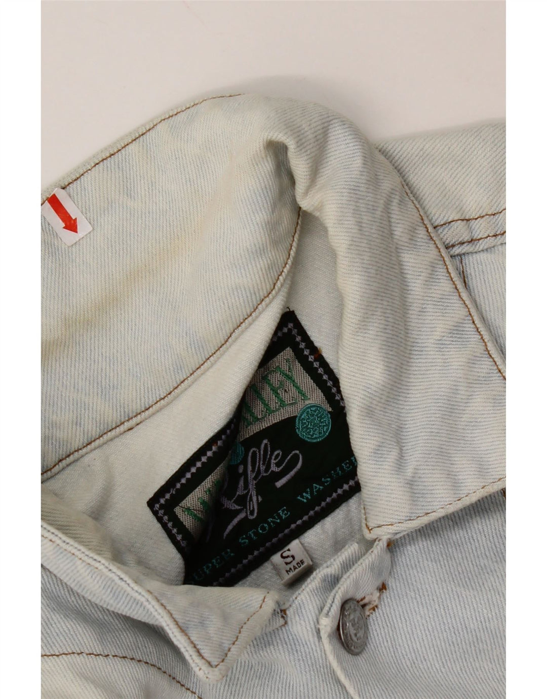 Jachetă de blugi supradimensionată pentru femei RIFLE, UK 10, bumbac albastru mic