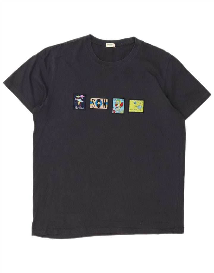 Tricou grafic pentru bărbați Paul Smith Top din bumbac gri mediu