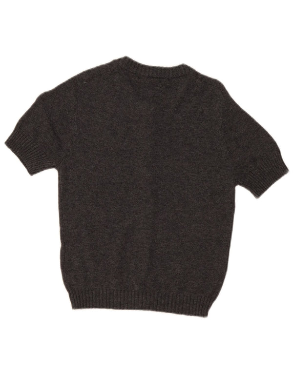 Pulover cardigan cu mânecă scurtă pentru femei Zara UK 10 Bumbac gri mic
