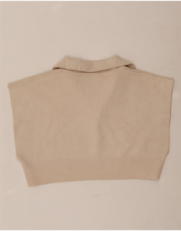 Tricou polo fără mâneci pentru femei Zara UK 10 Mic Bej
