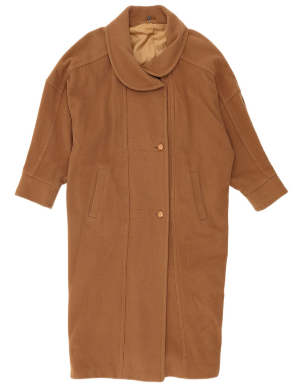 Pardesiu supradimensionat vintage pentru femei UK 14 mare lână maro