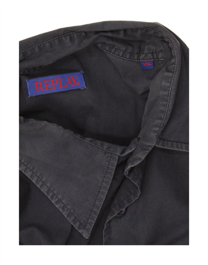 Cămașă cu mânecă scurtă pentru bărbați REPLAY 2XL gri