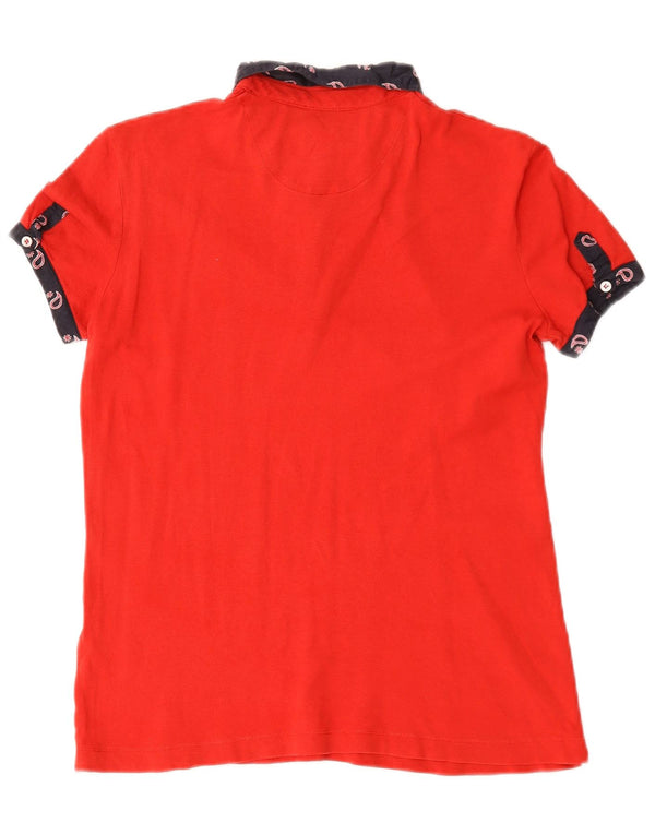 Tricou polo Harmont & Blaine pentru femei UK 12 Medium Red Paisley
