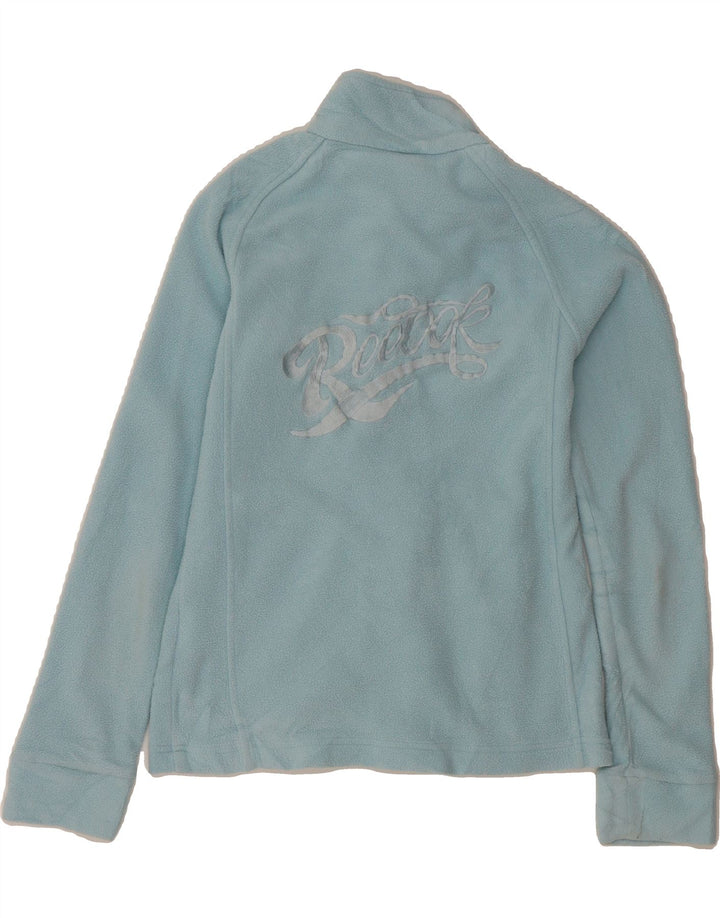 REEBOK Womens Graphic Fleece Jacket UK 10 Small Blue Vintage Reebok and Second-Hand Reebok from Messina Hembry 
