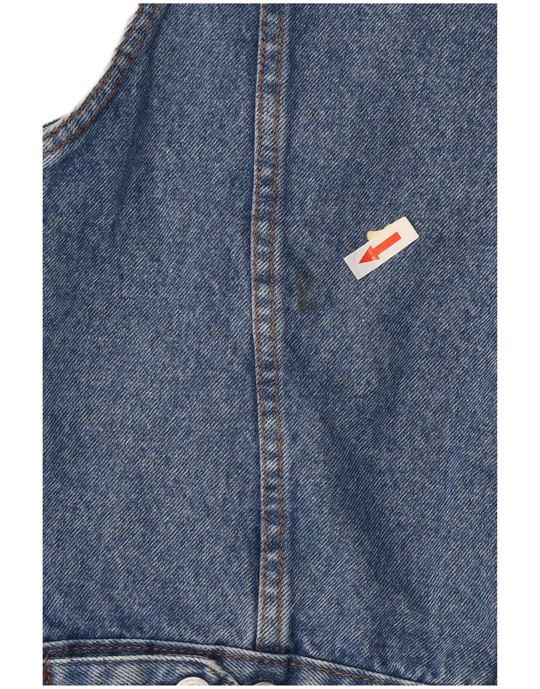 Gilet de denim crop vintage pentru femei UK 8 mic, albastru, bumbac