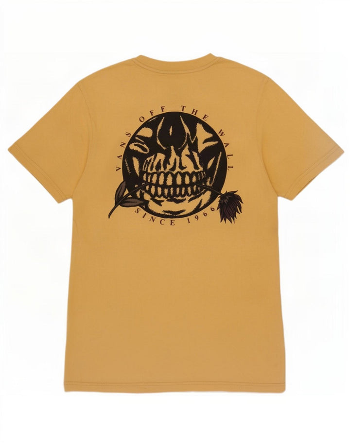 Tricou grafic personalizat Vans pentru bărbați Top mic din bumbac galben