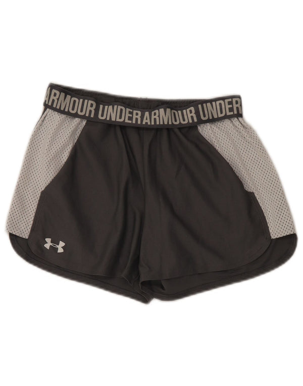 Pantaloni scurti de sport Under Armour pentru femei Heat Gear UK 10 Small, gri Colorblock