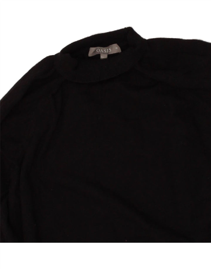 OASIS Womens Turtle Neck Jumper Sweater UK 14 Medium Black Viscose Vintage Oasis and Second-Hand Oasis from Messina Hembry 